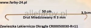 Zawieszki Z Drutu Miedziowanego, Haki Lakiernicze CR00050030-R=11 - 50 szt.