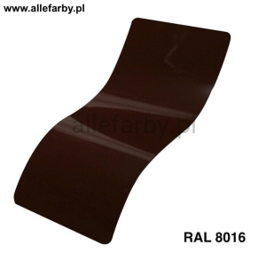 RAL 8016 Farba Proszkowa Poliestrowa Kolor Brązowy Mahoniowy Drobna Struktura PE58AT8016180SPX Minimum 1 kg