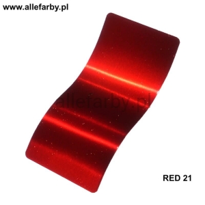Transparent Czerwony Farba Proszkowa Poliestrowa Gładki Połysk RED 21 P/S1/U/RED21/2-511 Minimum 1 kg