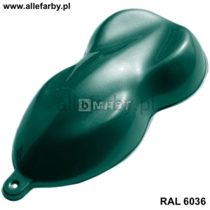 RAL 6036 Farba Proszkowa Poliestrowa Kolor Zielony Opalizujący Perłowy Gładki Połysk PE58QC6036189GLX Minimum 100 kg