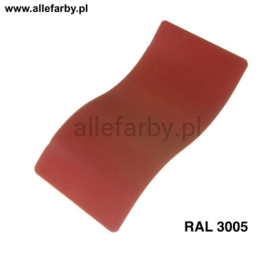 RAL 3005 Farba Proszkowa Poliestrowa Kolor Czerwony Winny Połysk P/S1/U/757/8-201 Minimum 20 kg