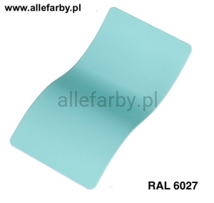 RAL 6027 Farba Proszkowa Poliestrowa Kolor Turkusowy Jasny Gładki Mat P/S4/U/6027/G-072 Minimum 20 kg