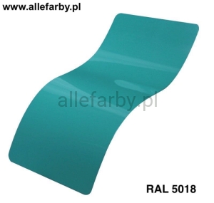 RAL 5018 Farba Proszkowa Poliestrowa Kolor Niebieski Turkusowy Gruba Struktura P/T2/U/2202/8-400 Minimum 20 kg  ( Farba do produkcji )