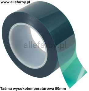Taśma Wysokotemperaturowa Zielona Poliestrowa 50 mm/66 mb Dedykowana Do Malowania Proszkowego