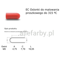 Osłonka Silikonowa M 5 Długość 19,05mm Dedykowana Do Malowania Proszkowego op. 50szt.