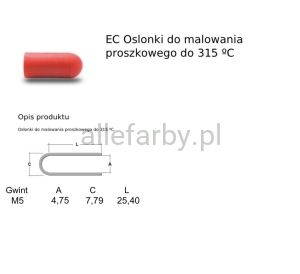 Osłonka Silikonowa M 5 Długość 25,40mm Dedykowana Do Malowania Proszkowego op. 500szt. 
