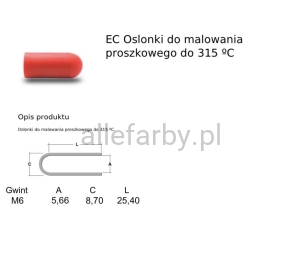 Osłonka Silikonowa M 6 Długość 25,40mm Dedykowana Do Malowania Proszkowego op. 500szt. 