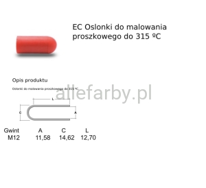 Osłonka Silikonowa M 12 Długość 12,70mm Dedykowana Do Malowania Proszkowego op. 100szt.