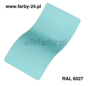 RAL 6027 Farba Proszkowa Poliestrowa Kolor Turkusowy Jasny Gładki Połysk P/S1/U/6027/7-416 Minimum 20 kg