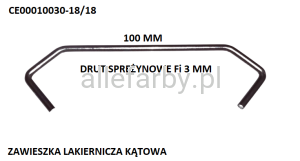 Zawieszki Z Drutu Sprężynowego, Haki Lakiernicze CE00010030-18/18- 100 szt.