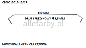 Zawieszki Z Drutu Sprężynowego, Haki Lakiernicze CE00015015-15/17 - 50 szt.