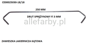 Zawieszki Z Drutu Sprężynowego, Haki Lakiernicze CE00025030-18/18 - 1000 szt.