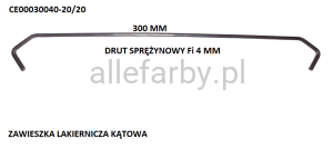 Zawieszki Z Drutu Sprężynowego, Haki Lakiernicze CE00030040-20/20 - 50 szt.