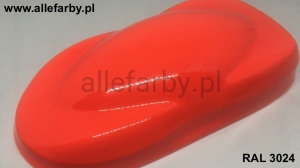 RAL 3024 Farba Proszkowa Epoksydowo - Poliestrowa Kolor Neonowy Czerwony Świetlisty Gładki Połysk FF87AC3024109GLX Minimum 1 kg