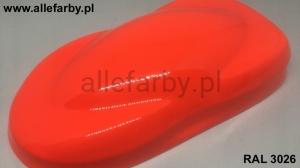 RAL 3026 Farba Proszkowa Epoksydowo - Poliestrowa Kolor Neonowy Jasno-Czerwony Świetlisty Gładki Połysk FF87AC3026109GLX Minimum 1 kg 