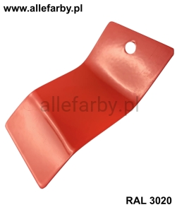 RAL 3020 Farba Proszkowa Poliestrowa Kolor Czerwony Gładka Satyna P/S1/U/66/8-312 Minimum 1 kg