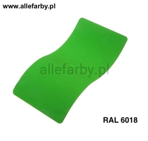 RAL 6018 Farba Proszkowa Poliestrowa Kolor Zielony Jasny Gładki Połysk P/S1/U/39/8-556 Minimum 1 kg