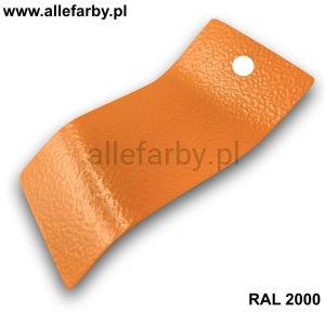 RAL 2000 Farba Proszkowa Epoksydowo-Poliestrowa Kolor Żółto-Pomarańczowy Gruba Struktura EP/T2U/1614/8-299 Minimum 20 kg ( Farba do produkcji )