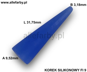 Korek Stożkowy Silikonowy 9,52 mm/3,18 mm - Dedykowany Do Malowania Proszkowego op. 100szt.