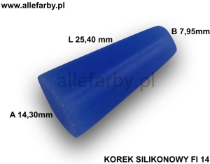 Korek Stożkowy Silikonowy 14,3 mm/7,95 mm - Dedykowany Do Malowania Proszkowego op. 100 szt.