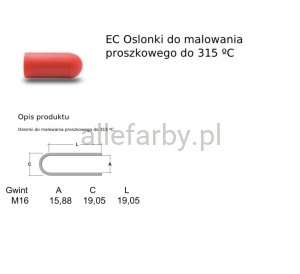 Osłonka Silikonowa M 16 Długość 19,05mm Dedykowana Do Malowania Proszkowego op. 250szt.