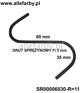 Zawieszki Z Drutu Sprężynowego, Haki Lakiernicze SR00006030-R=11 - 50 szt.