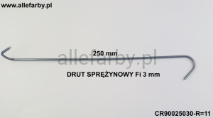 Zawieszki Z Drutu Sprężynowego, Haki Lakiernicze CR90025030-R=11 - 50 szt.