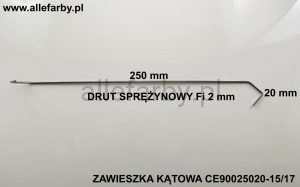 Zawieszki z Drutu Sprężynowego, Haki Lakiernicze CE90025020-15/17 - 100 szt.