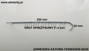 Zawieszki Z Drutu Sprężynowego, Haki Lakiernicze CE90025040-20/20 - 1000 szt.