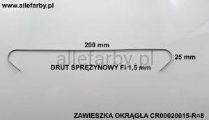 Zawieszki Z Drutu Sprężynowego, Haki Lakiernicze CR00020015-R=8 - 50 szt. 