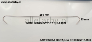 Zawieszki Z Drutu Miedziowanego, Haki Lakiernicze CR00025015-R=8  - 50 szt.