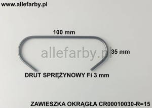 Zawieszki Z Drutu Sprężynowego, Haki Lakiernicze CR00010030-R=11 - 50 szt