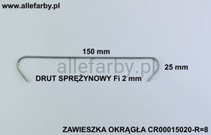 Zawieszki Lakiernicze z Drutu Sprężynowego CR00015020-R=8 - 500 szt.