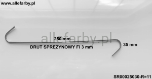 Zawieszki Z Drutu Sprężynowego, Haki Lakiernicze SR00025030-R=11 - 1000 szt.   