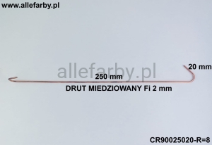 Zawieszki Z Drutu Miedziowanego, Haki Lakiernicze CR90025020-R=8 - 50 szt.
