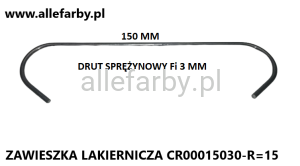 Zawieszki Z Drutu Sprężynowego, Haki Lakiernicze CR00015030-R=15 - 500 szt.