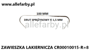 Zawieszki Z Drutu Sprężynowego, Haki Lakiernicze CR00010015-R=8 - 50 szt.