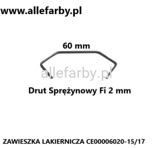Zawieszka Lakiernicza z Drutu Sprężynowego CE00006020-15/17 - 1000 szt.  