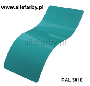 RAL 5018 Farba Proszkowa Poliestrowa Kolor Niebieski Turkusowy Gładki Mat P/S4/U/5018/G-049 Minimum 20 kg