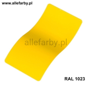 RAL 1023 Farba Proszkowa Poliestrowa Kolor Żółty Sygnałowy Gładki Połysk P/S1/U/1023/2-175 Minimum 1 kg