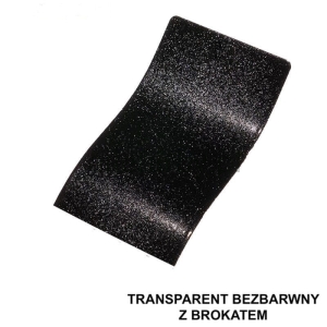 Transparent Bezbarwny z Dodatkiem Brokatu Farba Proszkowa Poliestrowa Gładki Połysk P/S1/C/1003/B-126 Minimum 1 kg
