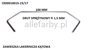 Zawieszki Z Drutu Sprężynowego, Haki Lakiernicze CE00010015-15/17 - 500szt.