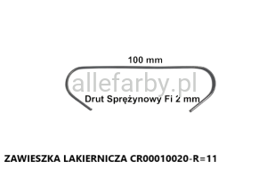 Zawieszki Z Drutu Sprężynowego, Haki Lakiernicze CR00010020-R=11 - 50 szt. 